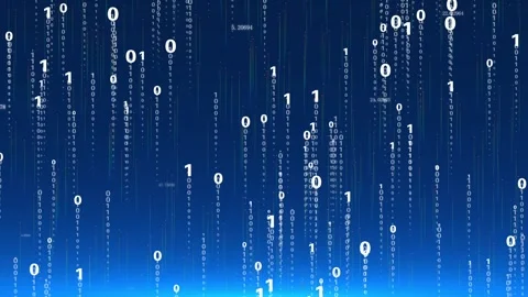 Binary string information flow rising Stock Footage 136639560