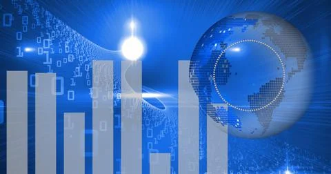 Binary structure and the development of a digital world 4k 스톡 일러스트