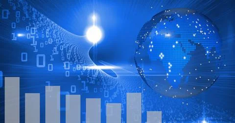 Binary structure and the development of a digital world 4k 스톡 일러스트