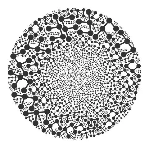 Binary Structure Icon Round Cluster Mosaic 스톡 일러스트