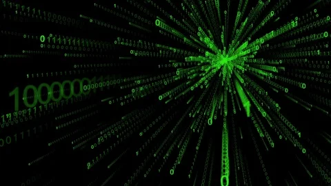 Binary sun explode. Abstract backdrop background. Digital Data Stream Matrix Stock Footage 82963616