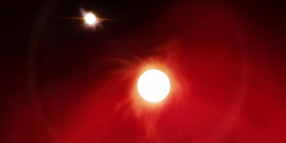 Binary Sun System Stock Illustration