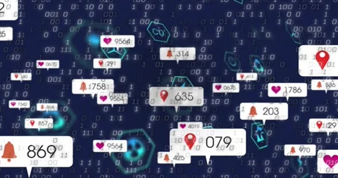 Binary surge starting driving central badges sliding growing counts updating Stock Footage 329576128