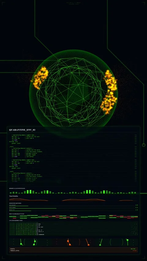 Binary System Defense: Vertical Machine-Level Coding Quarantine View Stock Footage 333933766