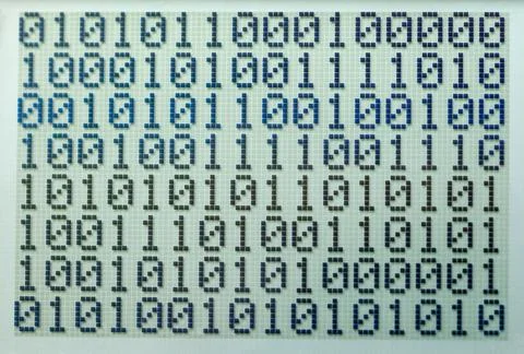 Binary system digits, bits data array, zeroes and ones, 1 0 abstract computer Stock Photos
