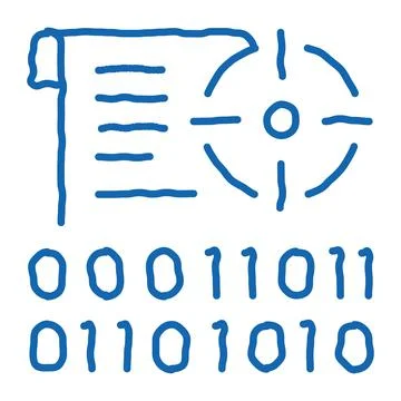 Binary target doodle icon hand drawn illustration Stock Illustration