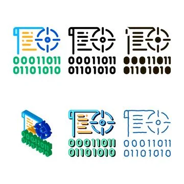 Binary target icon vector clean outline Stockillustratie