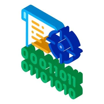 Binary target isometric icon vector illustration 스톡 일러스트