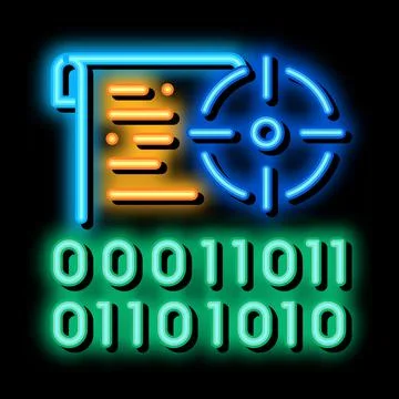 Binary target neon glow icon illustration イラスト素材