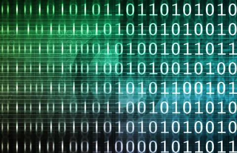 Binary technology stream Stock Illustration