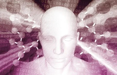 Binary Technology Stream Illustrazione stock