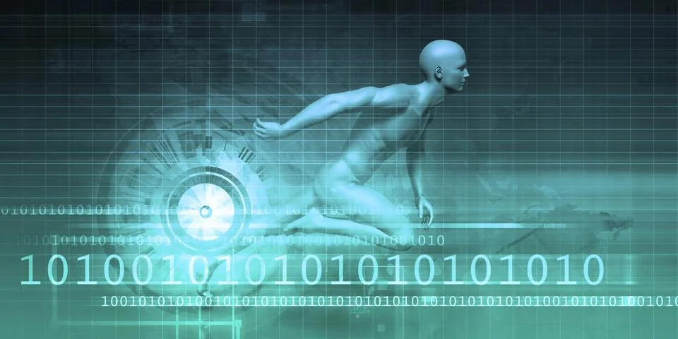 Binary Technology Stream Stock Illustration