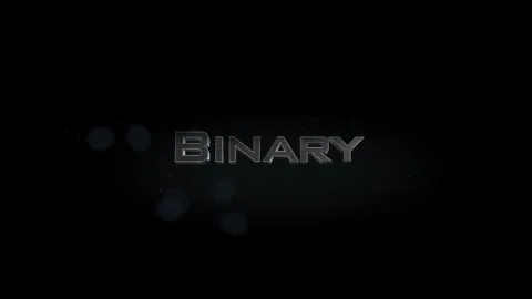 Binary title metal text on black alpha channel background Stock Footage 296260615