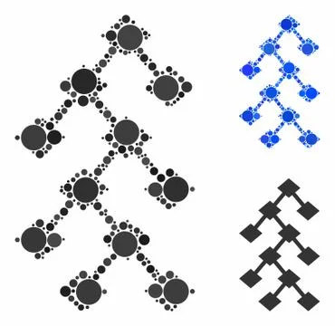 Binary tree Composition Icon of Circles 스톡 일러스트