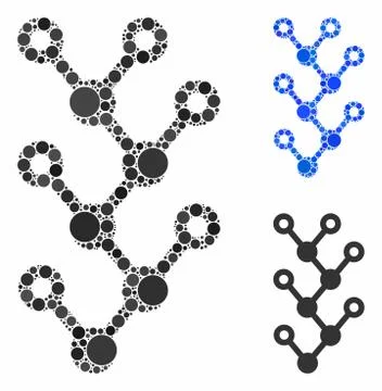 Binary tree Composition Icon of Circles 스톡 일러스트