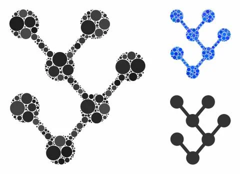Binary tree Composition Icon of Round Dots Stock Illustration