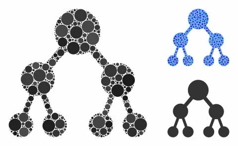 Binary Tree Composition Icon of Spheric Items 스톡 일러스트