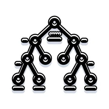 Binary tree data structure network hierarchy illustration イラスト素材