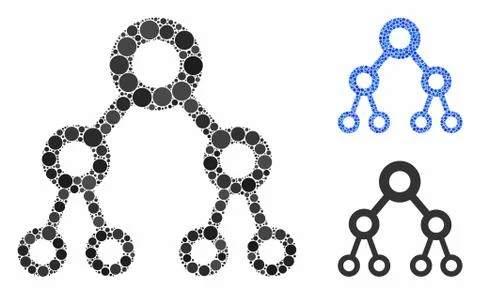 Binary Tree Mosaic Icon of Circles 스톡 일러스트