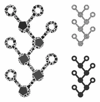 Binary tree Mosaic Icon of Ragged Elements Stockillustratie