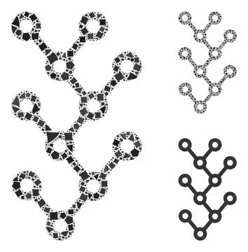 Binary tree Mosaic Icon of Rough Items Stockillustratie