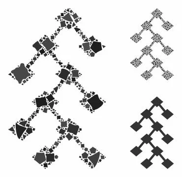 Binary tree Mosaic Icon of Uneven Elements イラスト素材