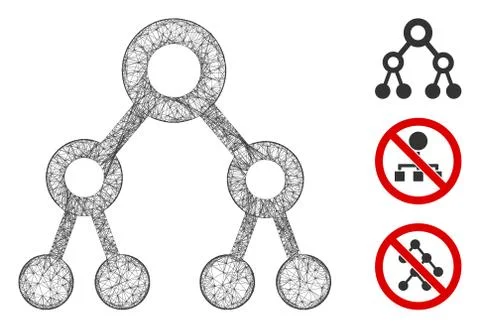 Binary Tree Polygonal Web Vector Mesh Illustration Stock Illustration