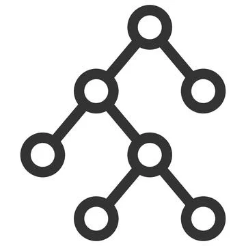 Binary Tree Vector Icon Flat Illustration 库存插图