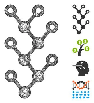 Binary Tree Web Vector Mesh Illustration Stockillustratie