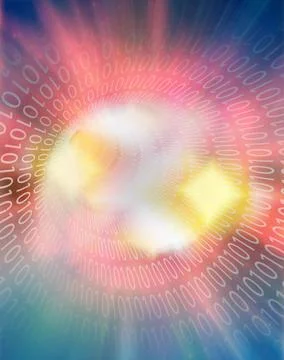 Binary Tunnel Abstract. Binary Tunnel with Shining Light Copyright: xZoona... Stockfoto's