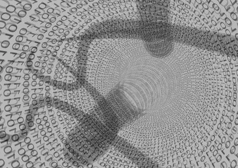 Binary tunnel a tunnel made of zero and one Copyright: xZoonar.com/JonasxW... Stock Photos