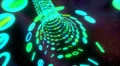 Binary tunnel wormhole flight through space warp speed dimension blue green HD Footage