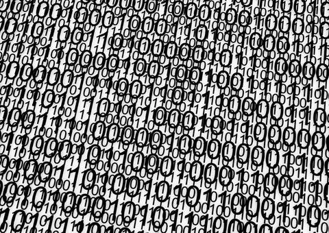 Binary in various levels a binary code in various levels in black and whit... 스톡 사진