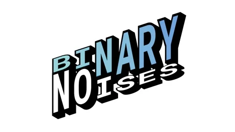 BINARY vs NOISES, 3D Text Animation in Isometric View with Opposite Word Motion Stock Footage 314263282