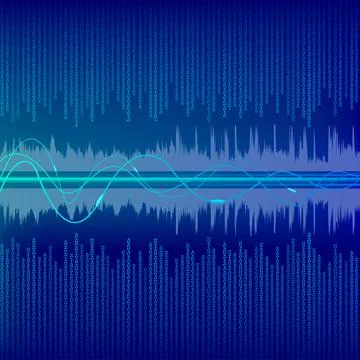 Binary wave sound vector illustration background 库存插图