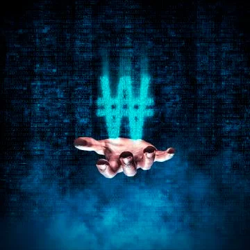 Binary won hand Illustrazione stock