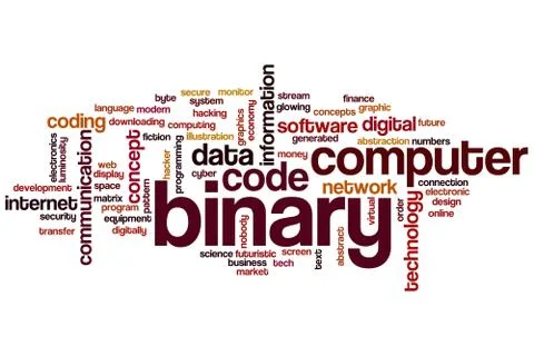 Binary word cloud 스톡 일러스트