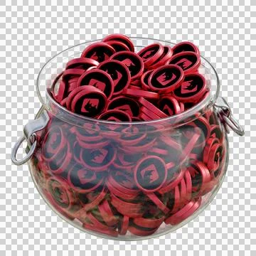 BinaryX BNX in 3D crypto coin saving bank with stack coins on isolated Stockfoto's