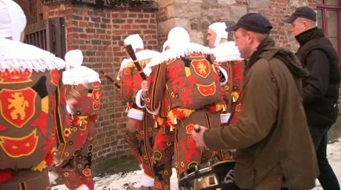 Binche carnival 스톡 동영상 7903253