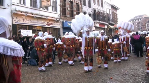 Binche carnival 스톡 동영상 7903629