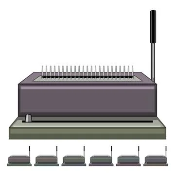Bind binding machine cartoon vector graphic Stock Illustration