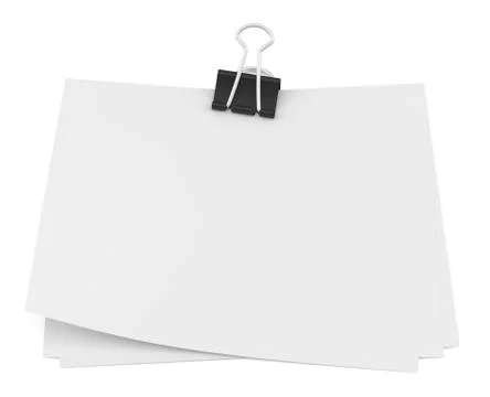 Binder clip and stack of paper Illustrazione stock