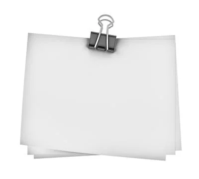 Binder clip and stack of paper Stock Illustration