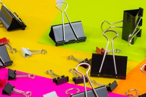 Binder clip group Stock Photos