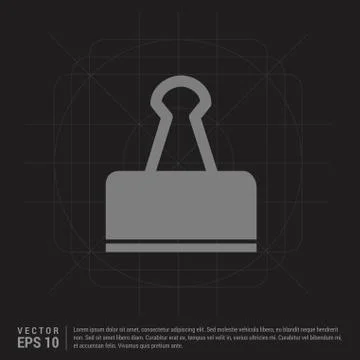 Binder Clip icon - Black Creative Background Stock Illustration