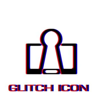 Binder clip icon flat. Stock Illustration