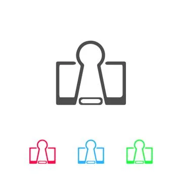 Binder clip icon flat. Stock Illustration
