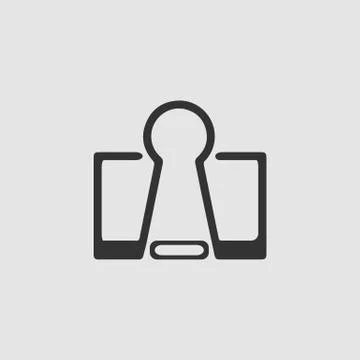 Binder clip icon flat. Stock Illustration