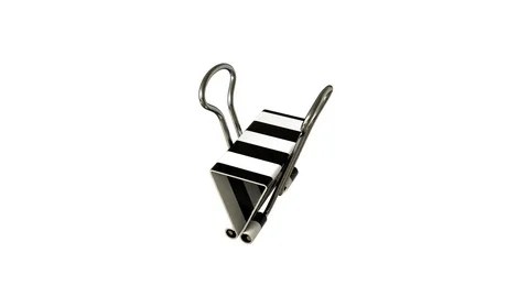 Binder clip rotating 360 degrees on a white background - 3D rendering Stock-Footage 85461752