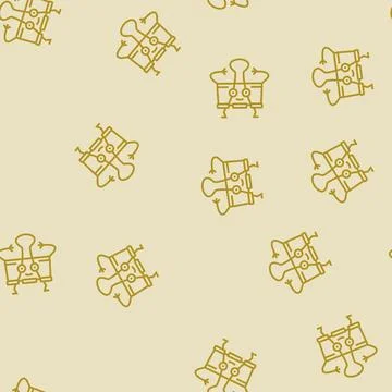 Binder clip school character line seamless pattern 스톡 일러스트